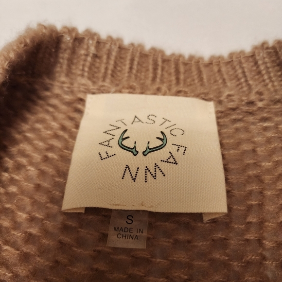 Neutral Pullover Oversized Loose Knit Waffle Sweater Size S - Picture 8 of 10